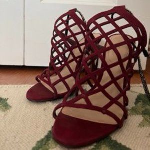 Burgundy Strapy Heels Size 9
